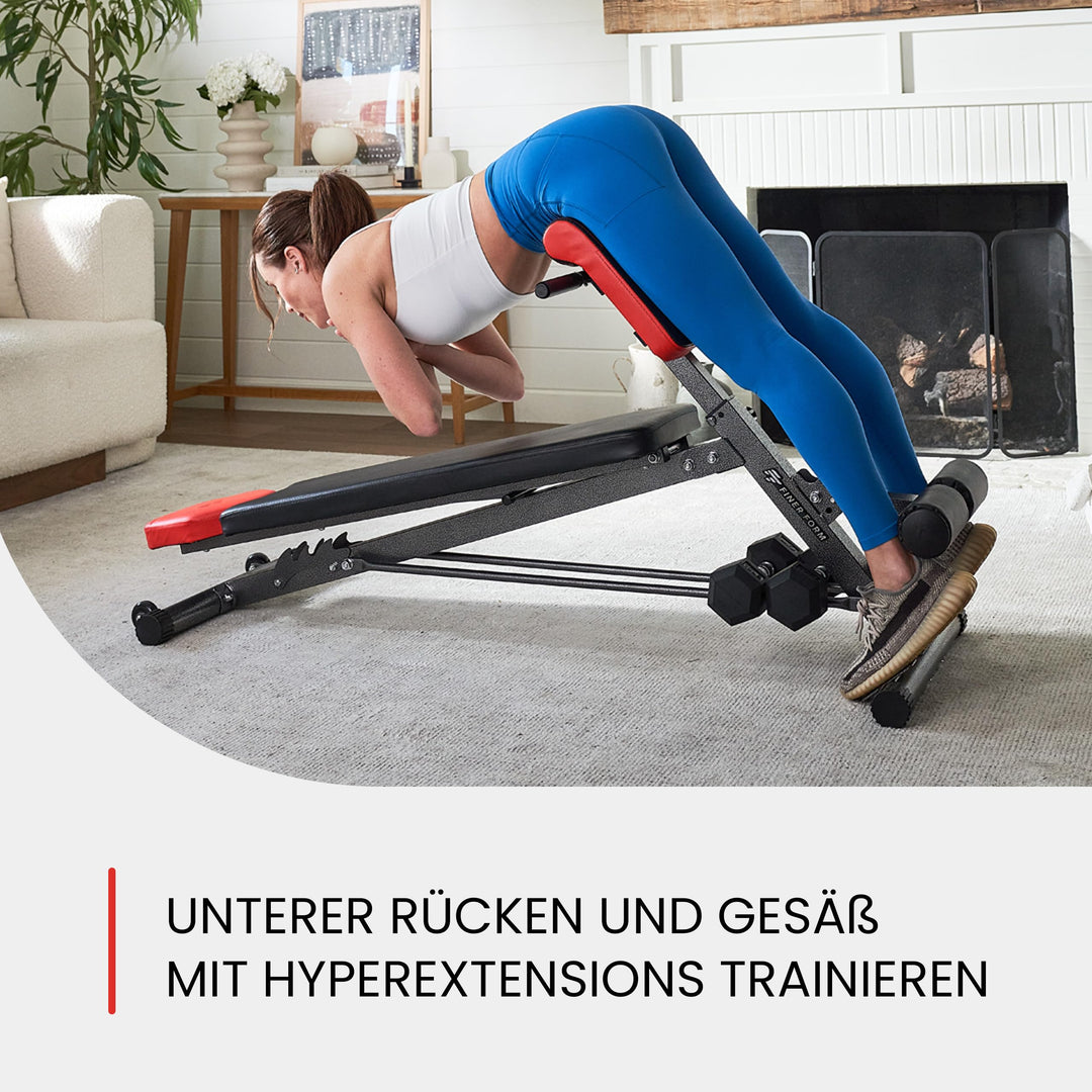 Hantelbank Multifunktional mit Bauch- und Rückentrainer 25 Übungen - Bild 3