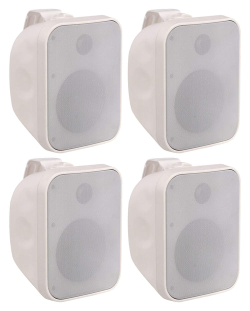 Outdoor-Lautsprecher 2-Wege IP56 80W Weiß 4er-Set Garten Terrasse