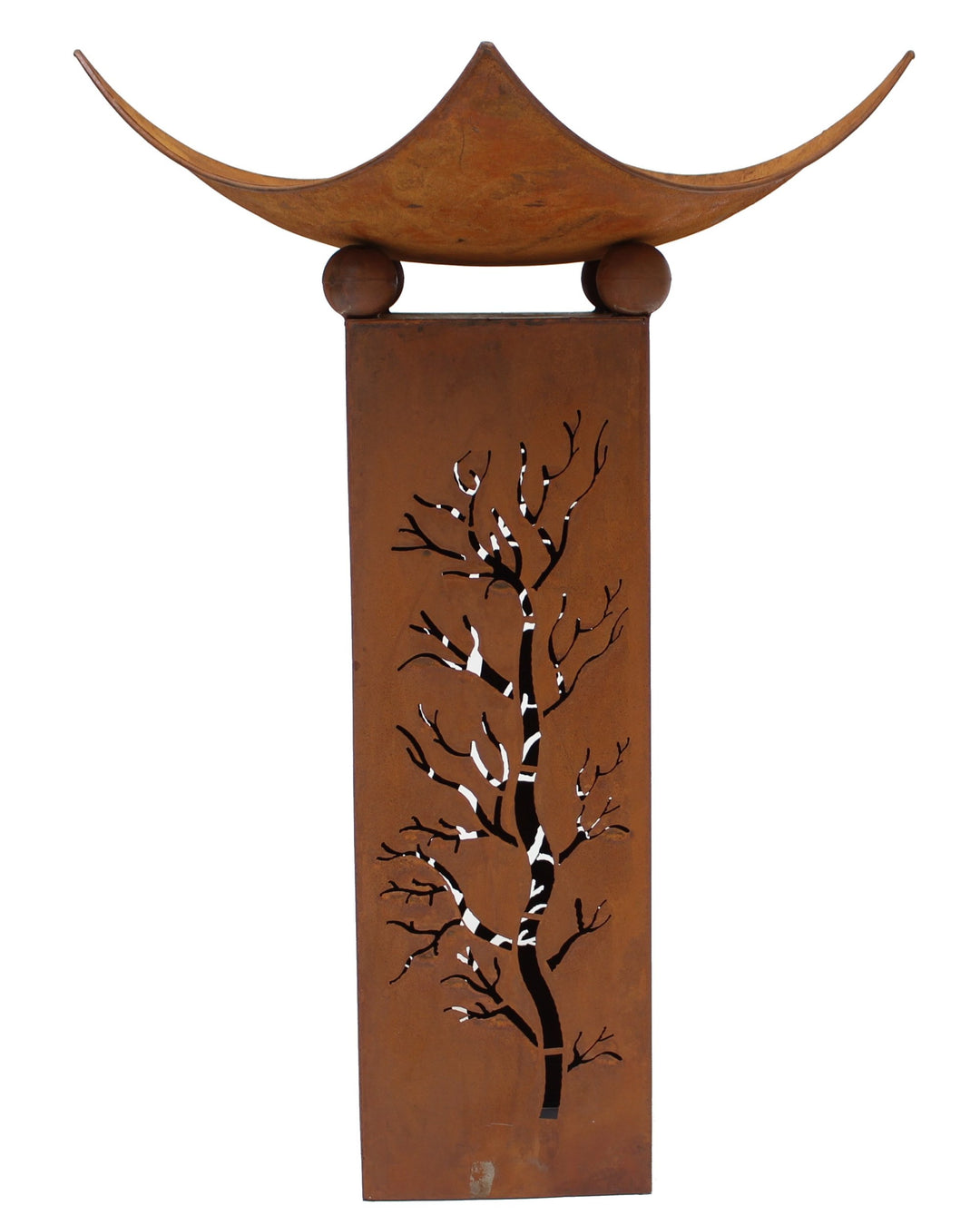 Feuerschale Säule Metall Rostoptik 2-teilig 78 cm für Garten