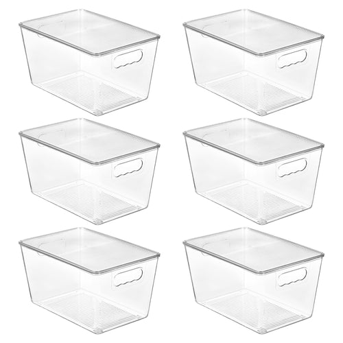 Aufbewahrungsboxen mit Deckel Transparent Stapelbar 6er-Set