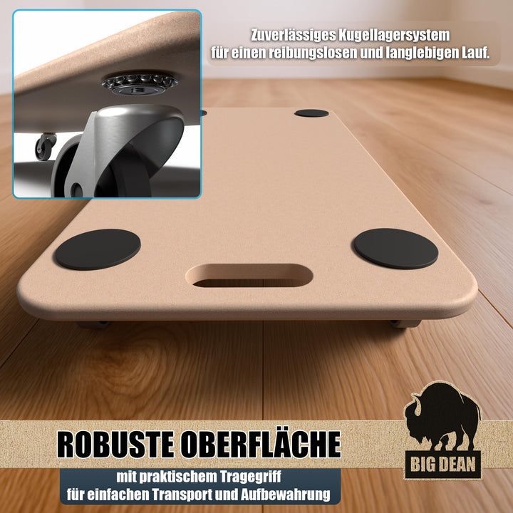 Möbelroller 250 kg Traglast MDF 59x29 cm 3er-Set Schwerlastrollen - Bild 6