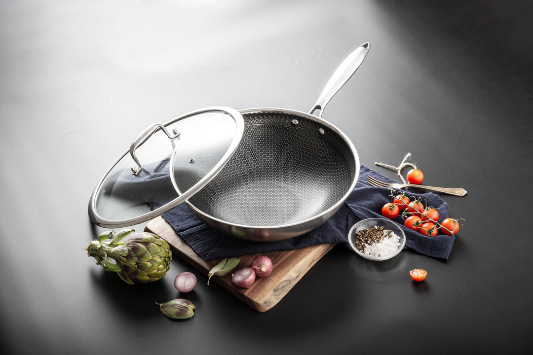 Wokpfanne Edelstahl Ø 30 cm mit Deckel, 6 L, Induktion, Antihaft - Bild 8