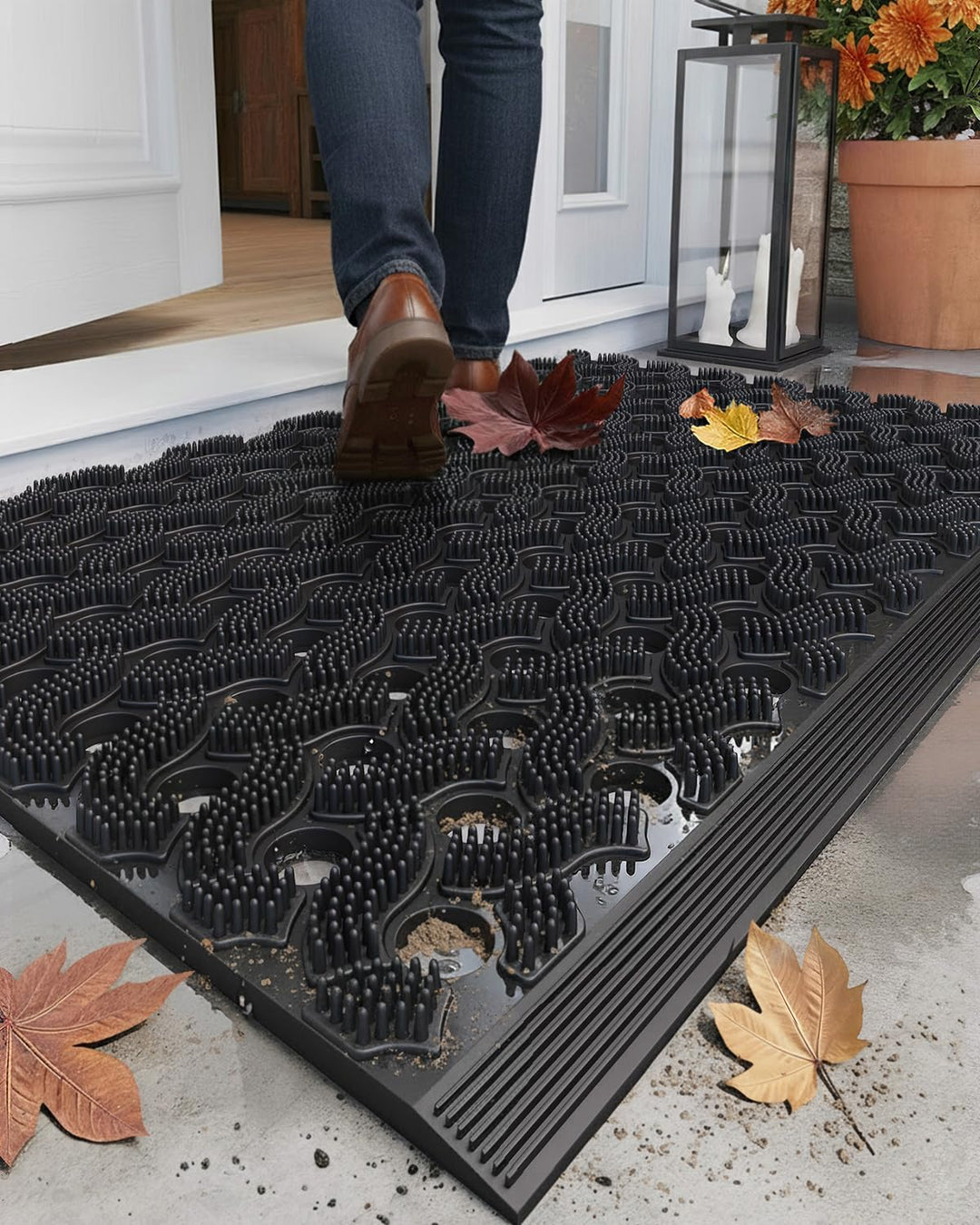 Fussmatte Aussen TPE geruchsfrei rutschfest 60x90cm Schwarz