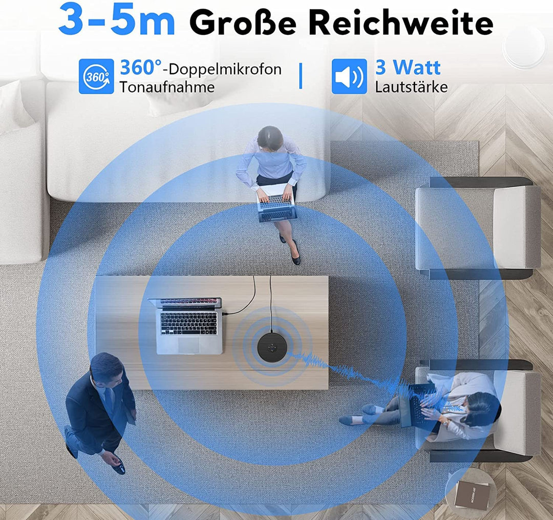 Konferenz-Lautsprecher USB mit Mikrofon für 1–4 Personen - Bild 5