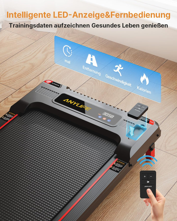 Laufband mit Steigung 5° und LED-Anzeige fuer Zuhause 150kg - Bild 2