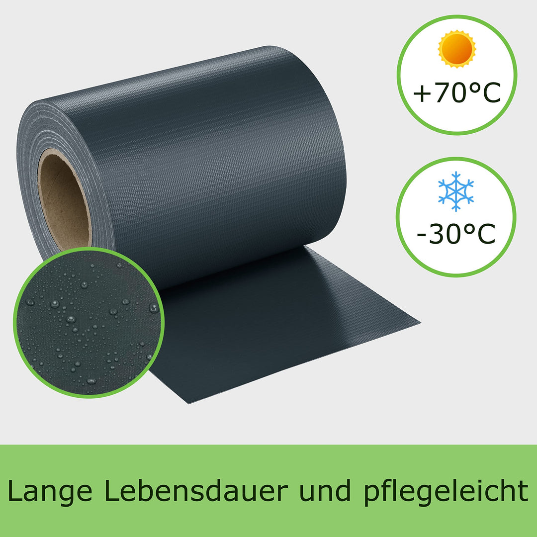 Sichtschutzstreifen Doppelstabmatten PVC 650g/m² 4x35m Anthrazit - Bild 7