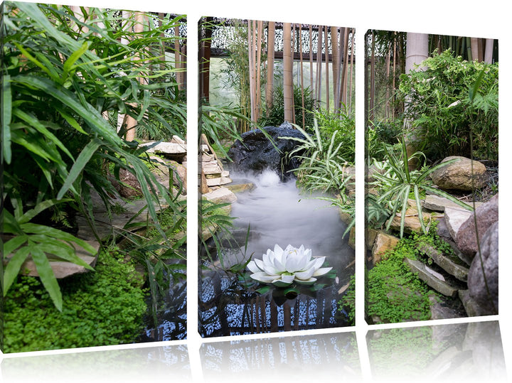 Leinwandbild 3-teilig Zen Garten Japan 120x80 cm Wanddeko