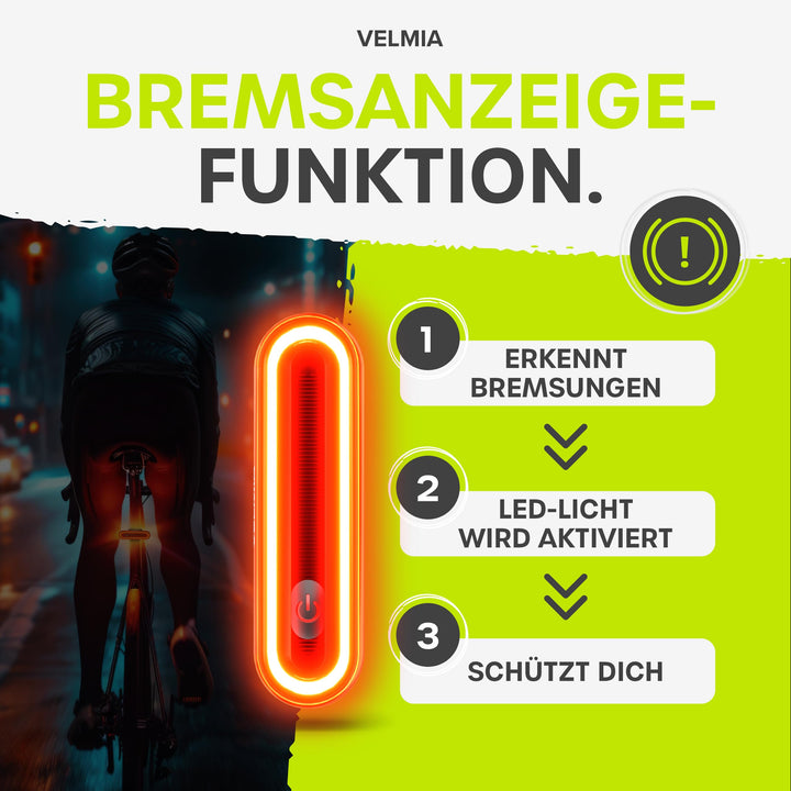 Fahrradlichter Set StVZO 100 LUX LED aufladbar mit Bremslicht - Bild 4