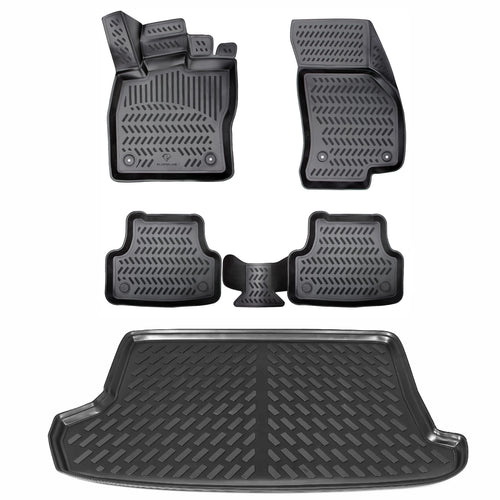 Gummimatten & Kofferraumwanne Set VW T-Roc 2017-2025 oberer Ladeboden