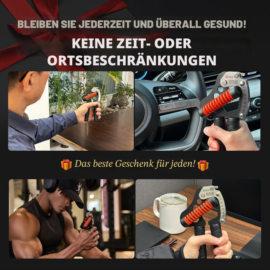 Handtrainer verstellbar 6 Stufen 25–80 kg Griffkraft Fitness - Bild 8