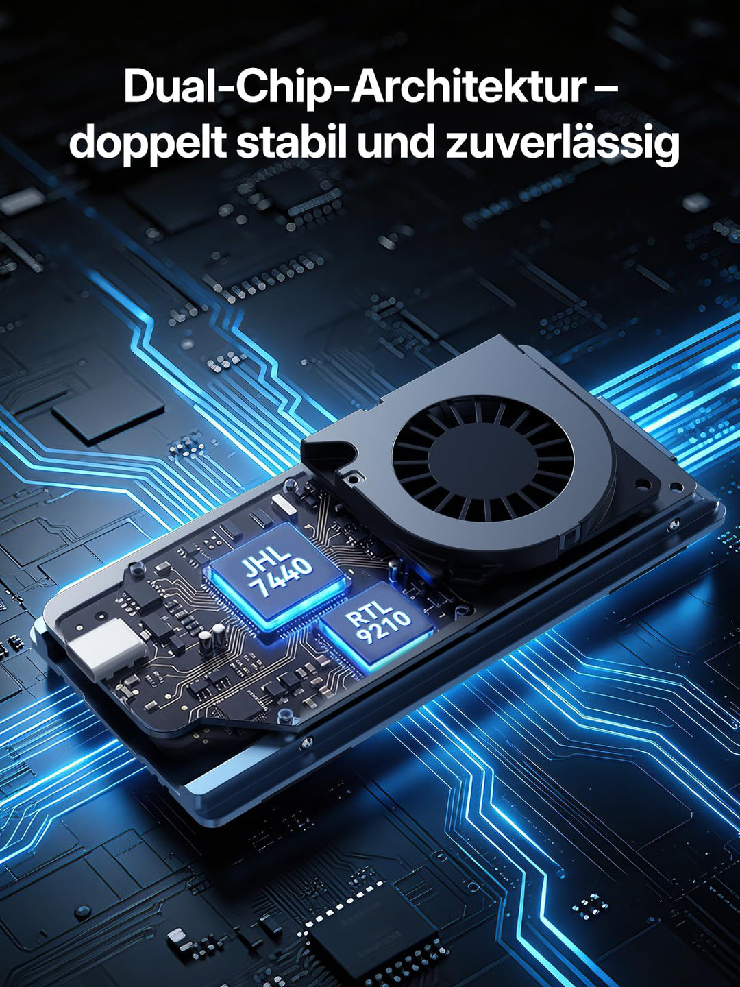 M.2 NVMe SSD Gehäuse 40 Gbps mit Kühllüfter Thunderbolt 4 - Bild 3
