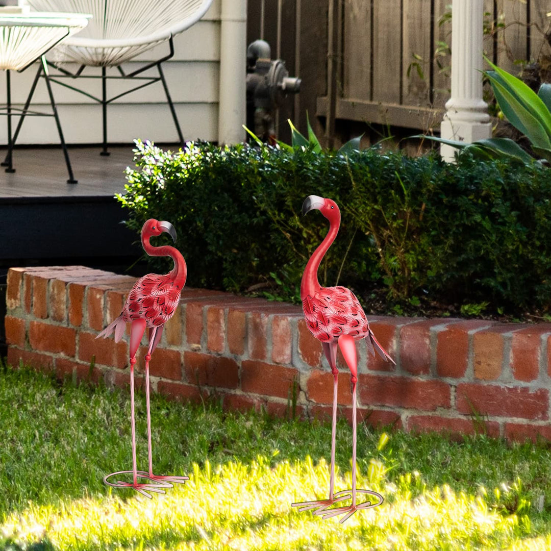 Flamingo Gartenfiguren Metall 2er-Set 65/59 cm Rot-Rosa - Bild 6