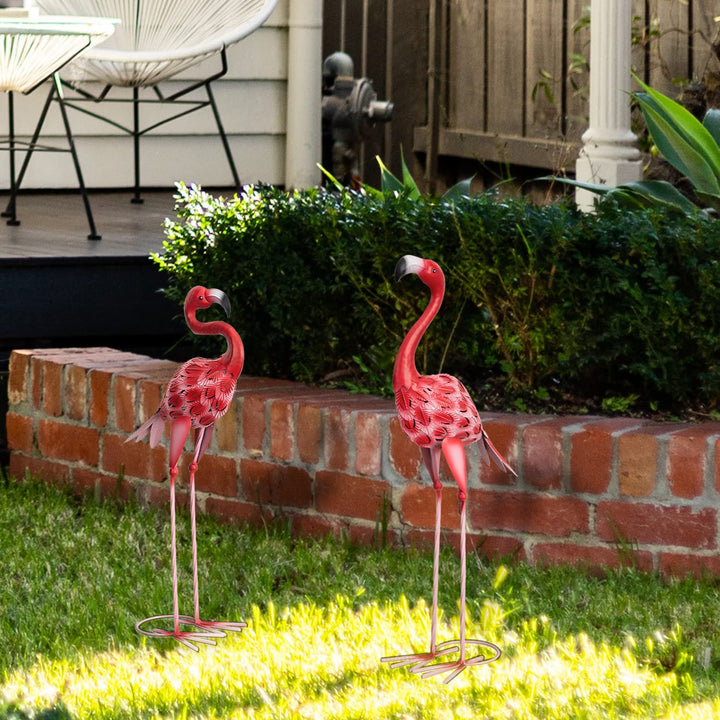 Flamingo Gartenfiguren Metall 2er-Set 65/59 cm Rot-Rosa - Bild 6
