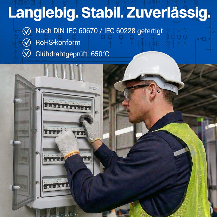 Aufputz-Verteilerkasten IP65 4-reihig 48 Module für Aussen &amp; Feuchtraum - Bild 4