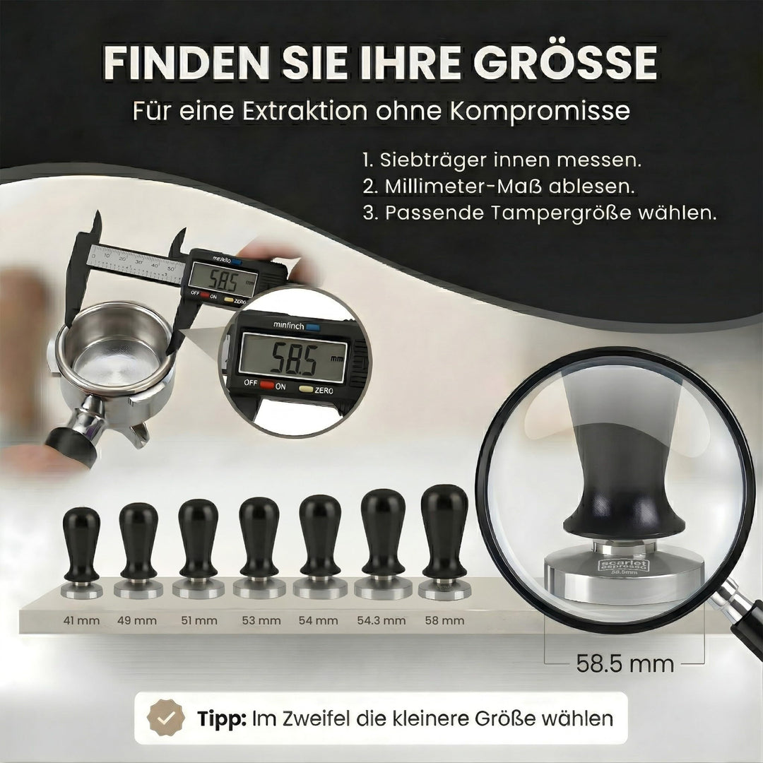 Espresso Tamper kalibriert 35 lbs Sandelholzgriff 54 mm - Bild 5