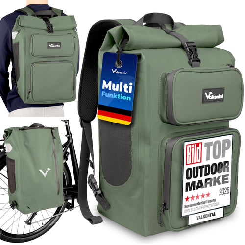 Fahrradtasche & Rucksack 2-in-1 wasserdicht 28L für Alltag