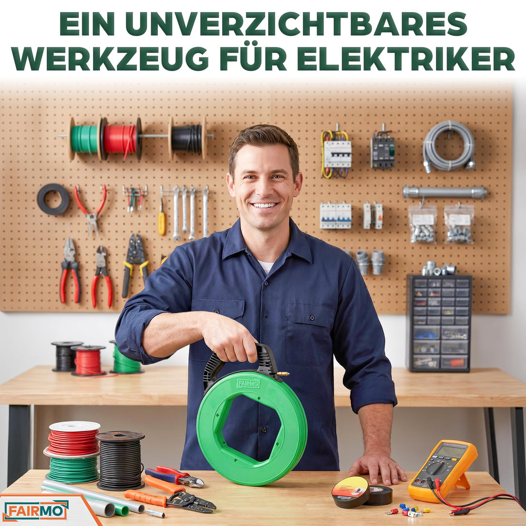 Kabeleinziehhilfe 30m PET-Zugdraht 4mm mit 5 Adaptern für Leerrohre - Bild 5