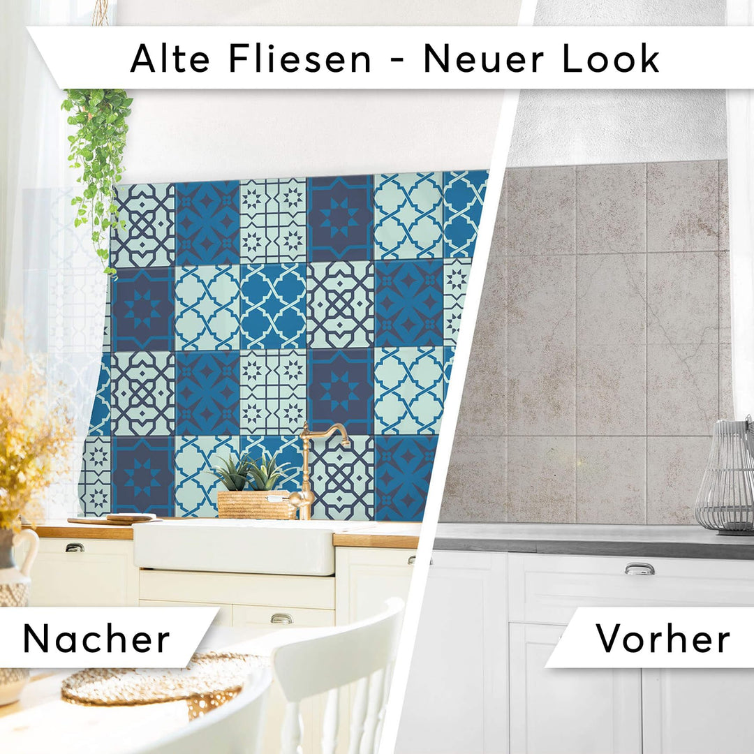 Fliesenfolie Ornament Mosaik selbstklebend 15x20 cm 12er-Set - Bild 3