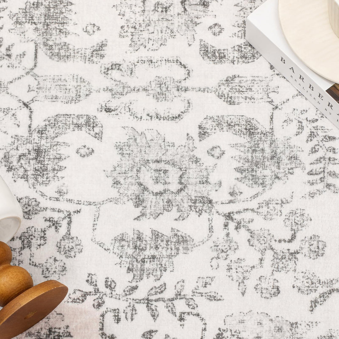 Vintage Teppich Wohnzimmer 240x300 cm waschbar Polyester Retro - Bild 7
