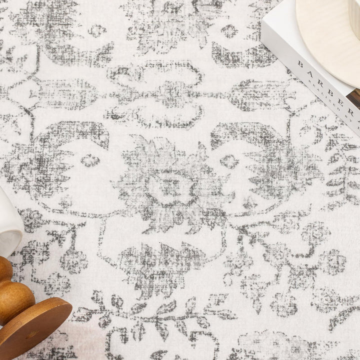 Vintage Teppich Wohnzimmer 240x300 cm waschbar Polyester Retro - Bild 7