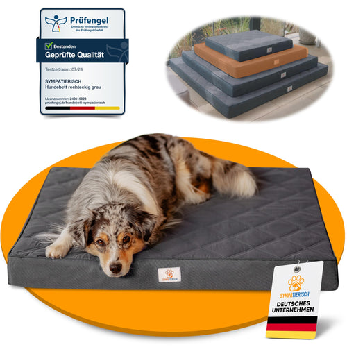 Orthopädisches Hundebett Mikrofaser wasserdicht 90x80x8 cm grau