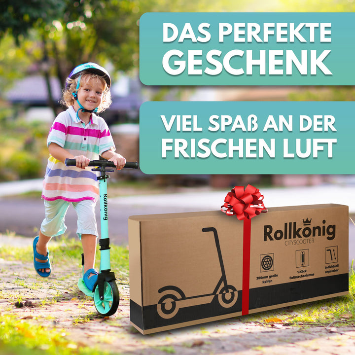 Faltbarer Kinderscooter mit grossen Rädern höhenverstellbar bis 100 kg - Bild 6