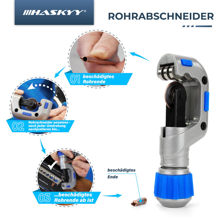 Taumelbördelgerät 5–19 mm für Klimaanlagen R407c/R410a im Koffer - Bild 9