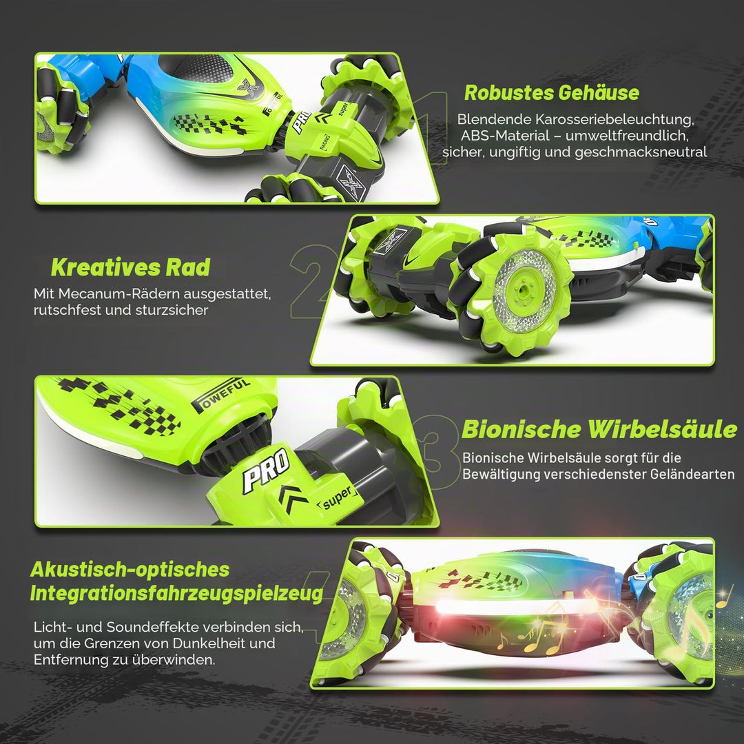 RC Stuntauto 4WD mit Gestensteuerung und Fernbedienung blau-grün - Bild 7