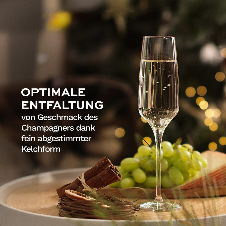 Sektgläser Kristallglas 190 ml 6er-Set für Champagner &amp; Prosecco - Bild 4
