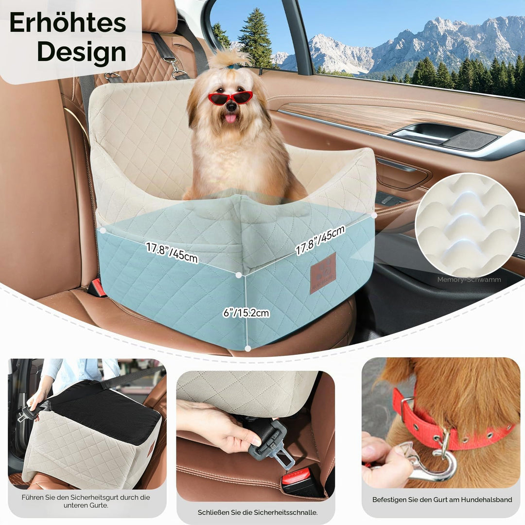 Hunde-Autositz mit Memory-Schaum für Hunde bis 15 kg waschbar - Bild 4
