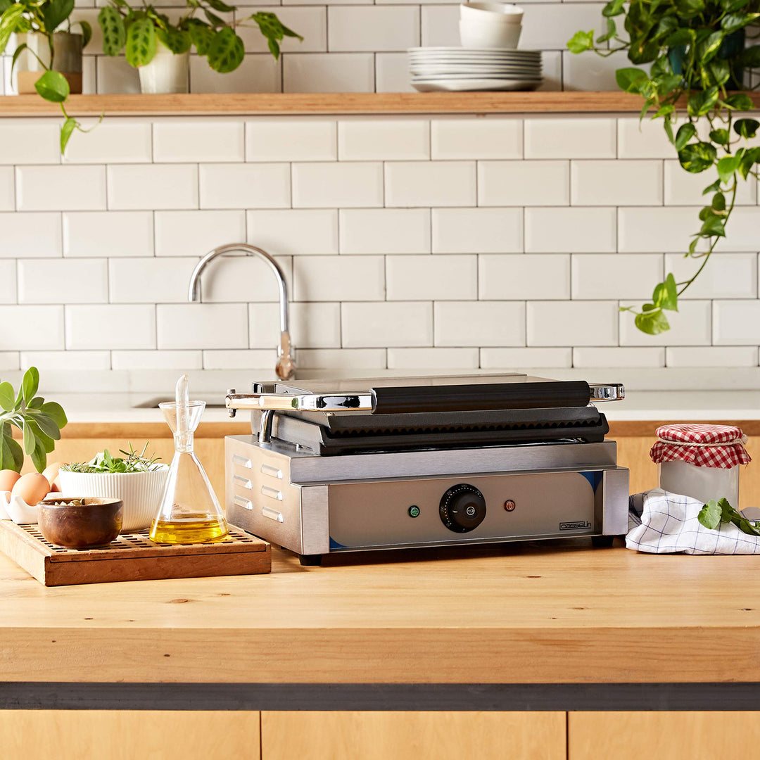 Panini-Kontaktgrill Gusseisen 2200W stufenlos regelbar 50–300°C - Bild 2