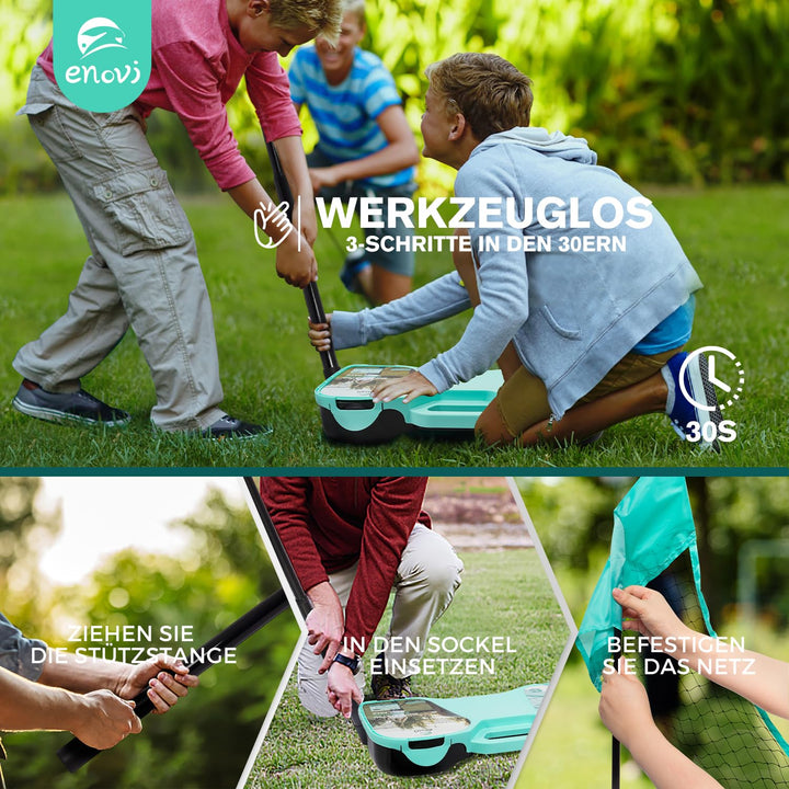 Badminton Set 4 Schläger mit Netz und Aufbewahrungsbox für Outdoor - Bild 8