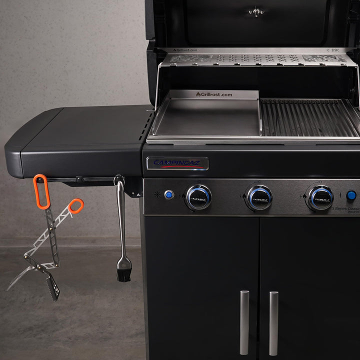 Edelstahl Grillplatte Plancha 40x30cm 4mm für Gas- und Holzkohlegrill - Bild 3