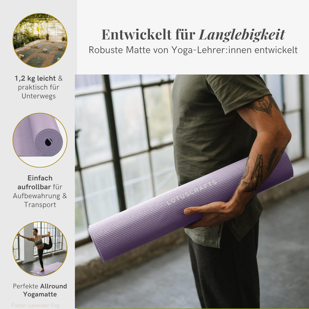 Yogamatte rutschfest 183x61x0,5 cm für Yoga, Pilates, Fitness - Bild 5