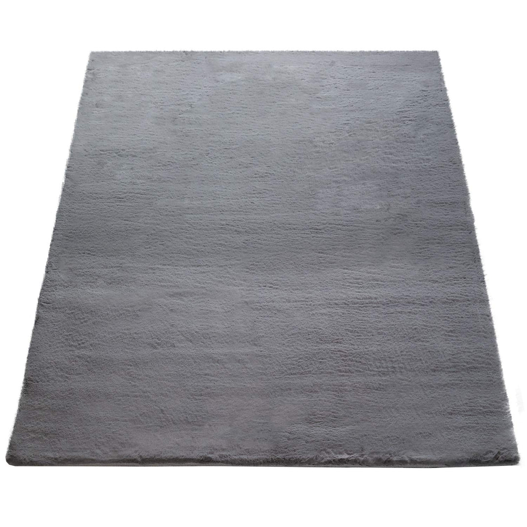 Hochflor Teppich Kunstfell Anthrazit 160x230 cm Shaggy Wohnzimmer - Bild 5
