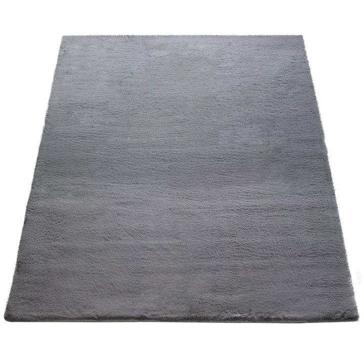 Hochflor Teppich Kunstfell Anthrazit 160x230 cm Shaggy Wohnzimmer - Bild 5