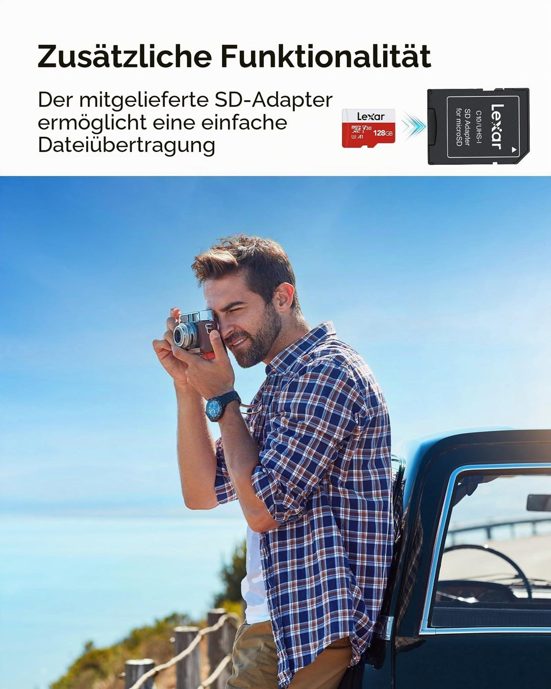 Micro SD Karte 128GB 2er-Pack mit Adapter UHS-I U3 Class 10 A1 - Bild 6
