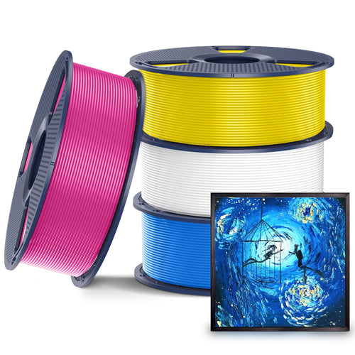 PLA Filament CMYK Lithophane Set 1.75mm 4x1kg Weiß Cyan Magenta Gelb