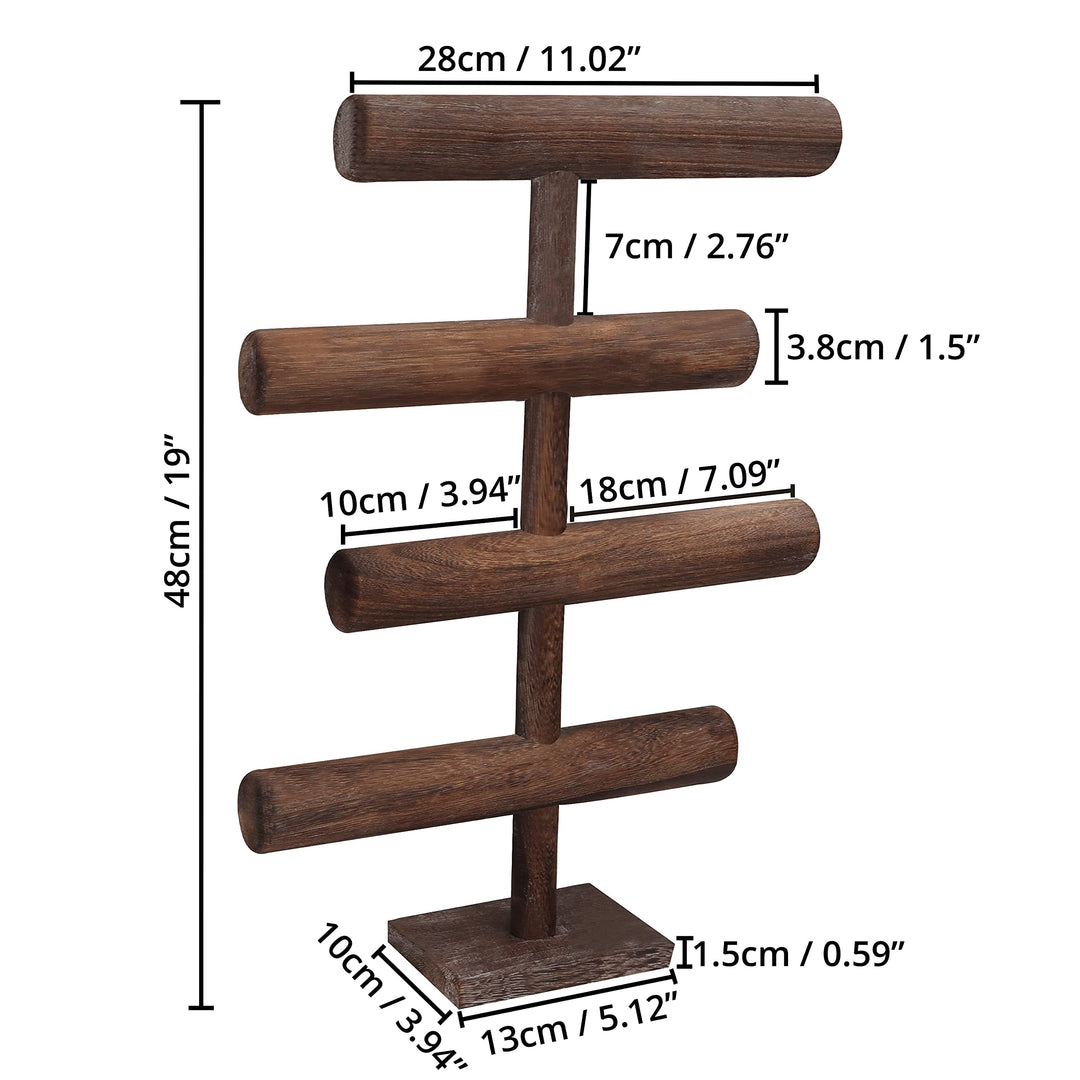 Schmuckständer Holz 4 Etagen 48 cm für Ketten &amp; Armbänder - Bild 2