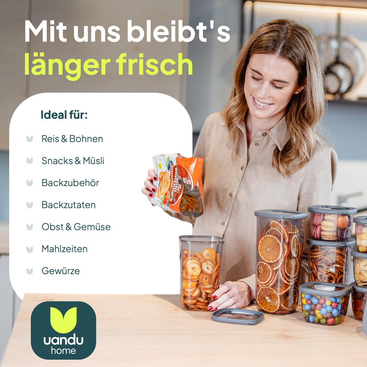 Vorratsdosen luftdicht 24er-Set Kunststoff für Küche und Speisekammer - Bild 5
