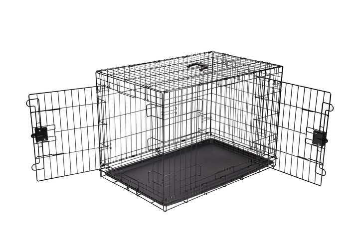 Hundekäfig Metalldraht faltbar mit Doppeltür 91x58x64 cm