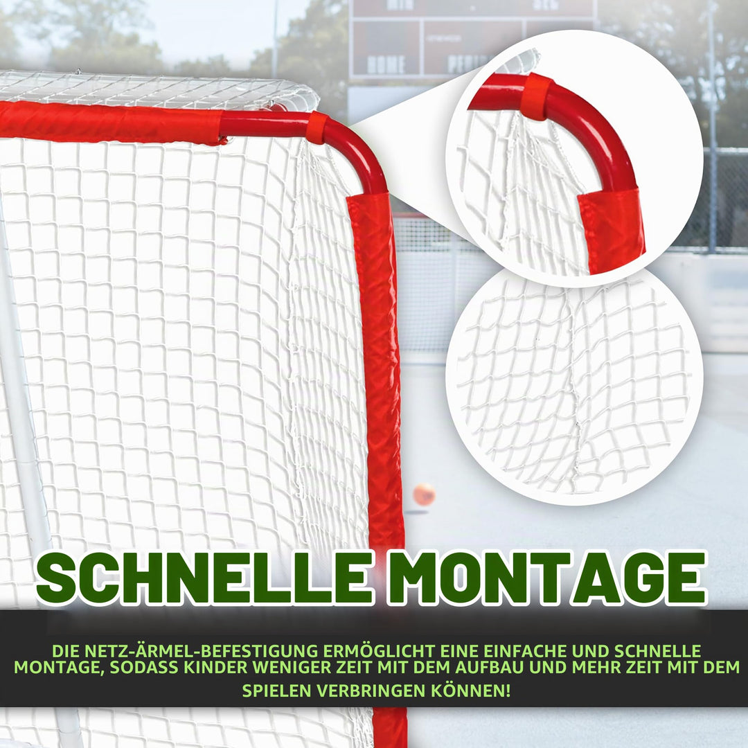 Streethockey-Tor Stahl 127x107x66 cm für Pucks &amp; Bälle Outdoor - Bild 4