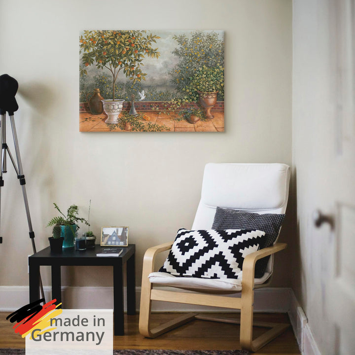 Leinwandbild Garten Motiv 100x70 cm auf Holzrahmen fertig zum Aufhängen - Bild 5