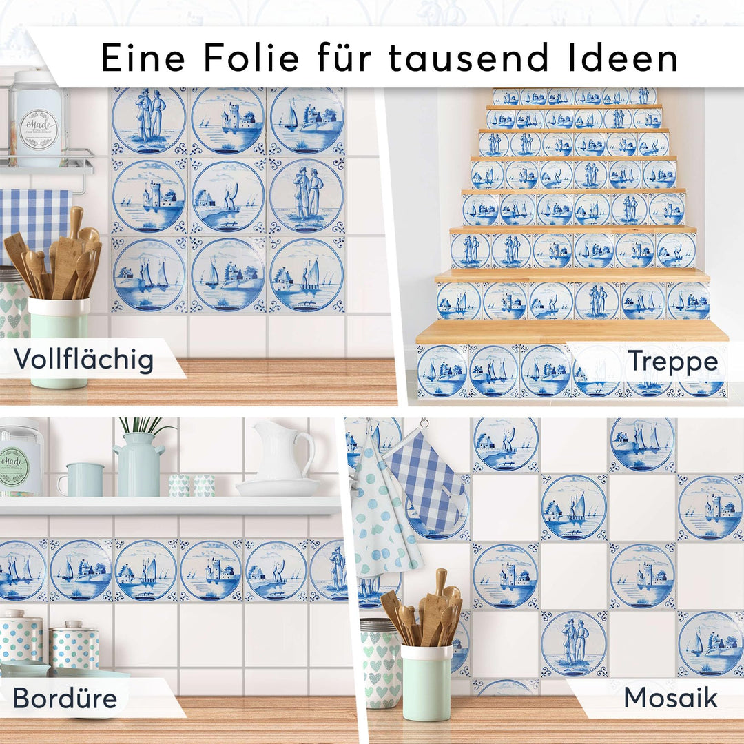Fliesensticker Holländische Fliese 10x10 cm Küche Bad 36er Set - Bild 8