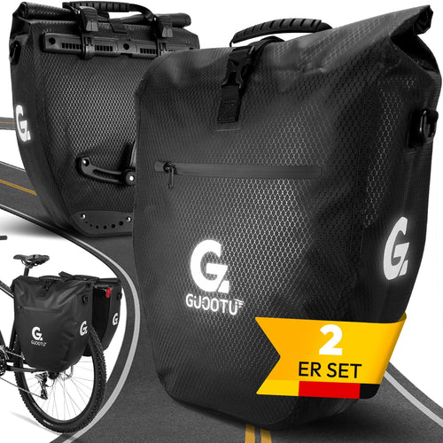 Fahrradtasche Gepäckträger 2er Set 56L wasserdicht mit Schultergurt