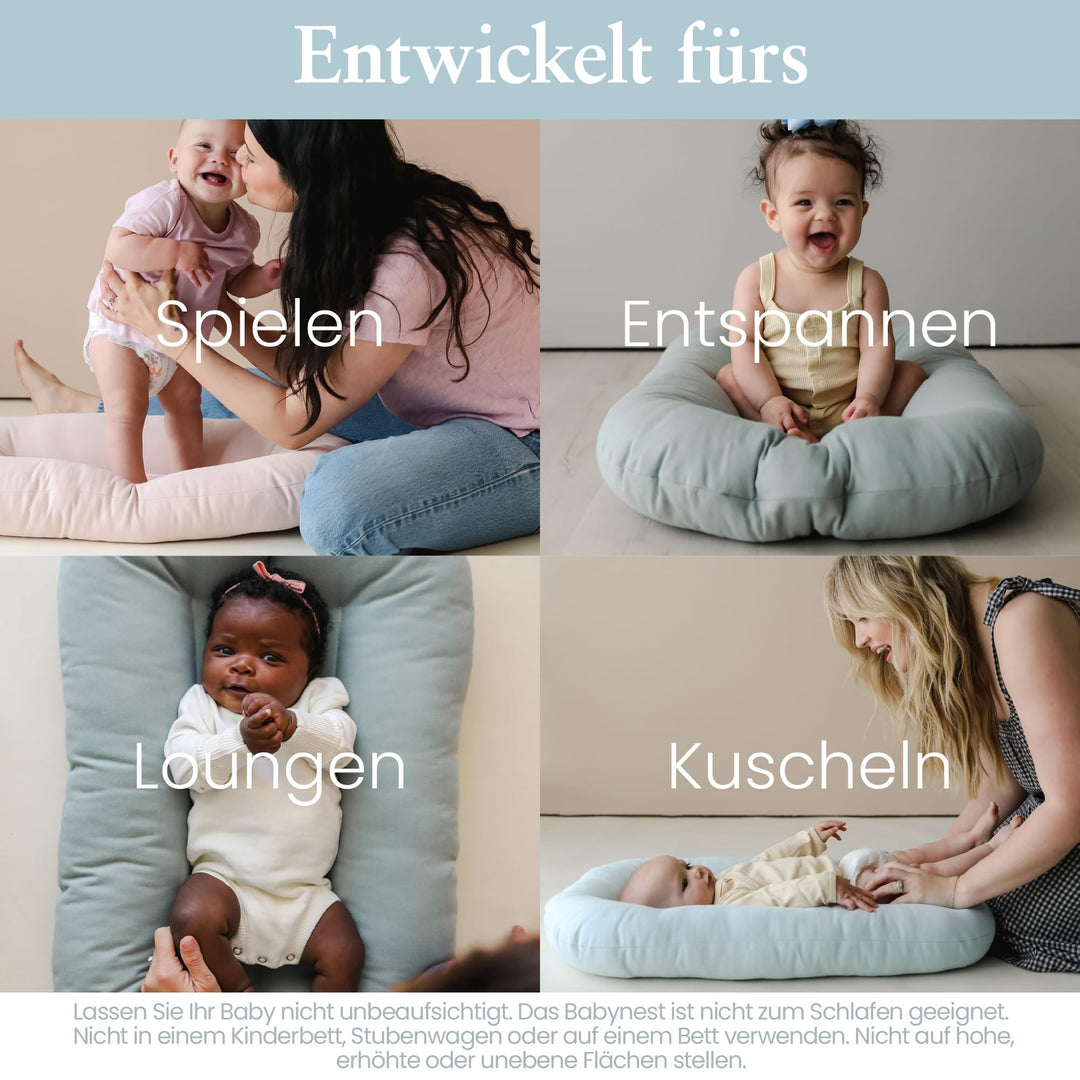 Babynest Bio-Baumwolle 74x43.5cm Hängematte 0-9 Monate mit Reisetasche - Bild 4