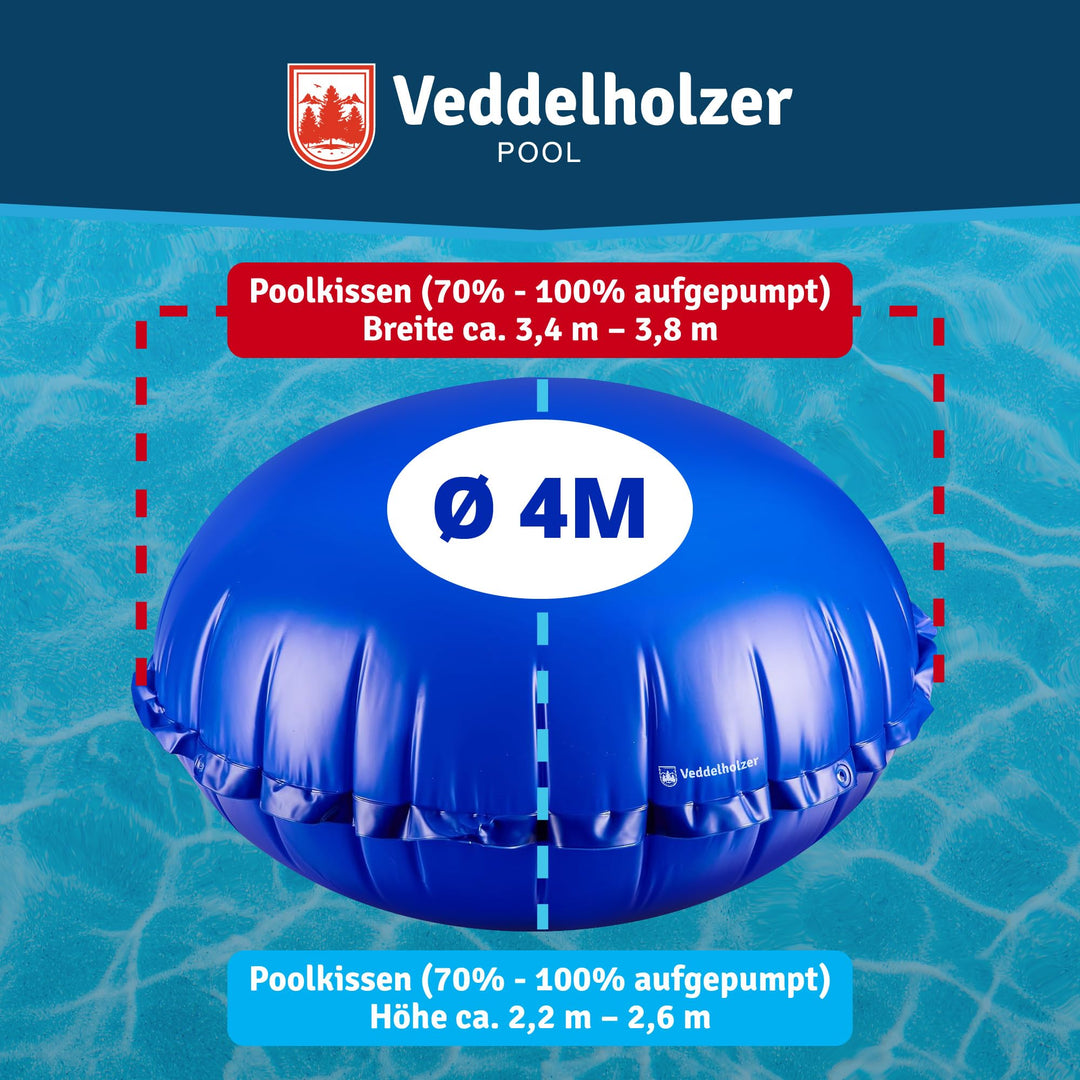 Poolkissen rund Ø 4m PVC winterfest mit Befestigungsseil und Reparaturkit - Bild 2