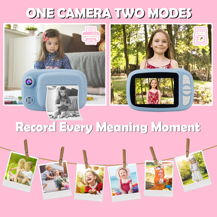 Sofortbildkamera Kinder 12MP 1080p HD mit Thermodruck 32GB Karte - Bild 7