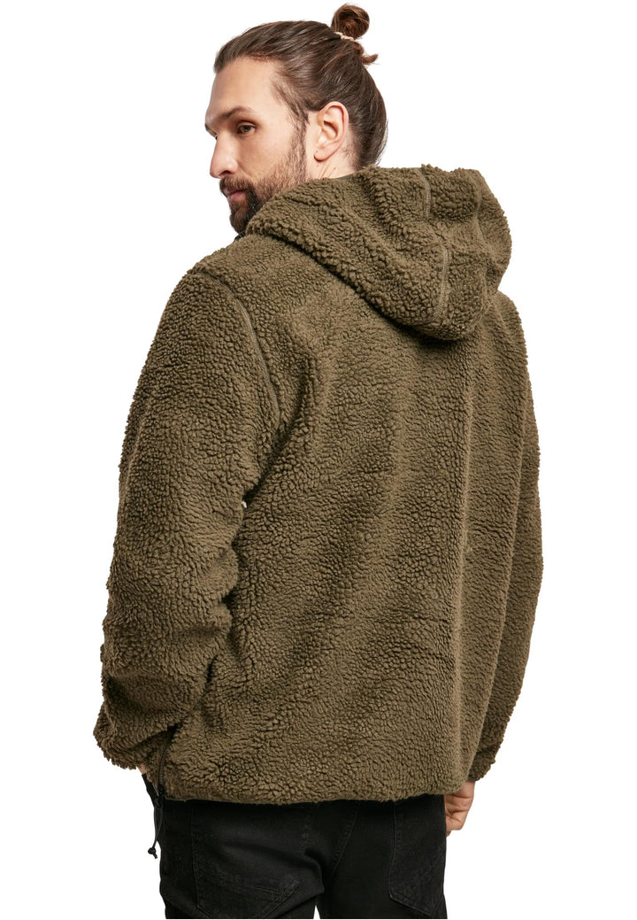 Fleece Kapuzenpullover Teddy-Fleece mit Kapuze und Taschen, Oliv, XL - Bild 2
