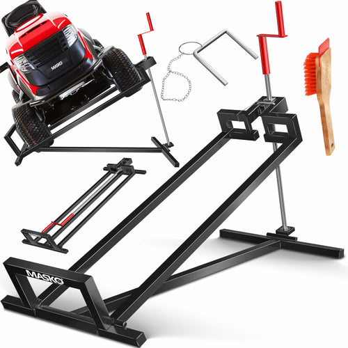 Rasentraktorheber 450 kg Stahl klappbar 45° für Aufsitzmäher